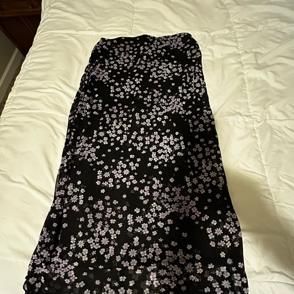 Purple floral maxi skirt